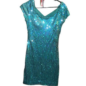 VTG RARE Flirtations by Alfred Angelo Sequin Mini